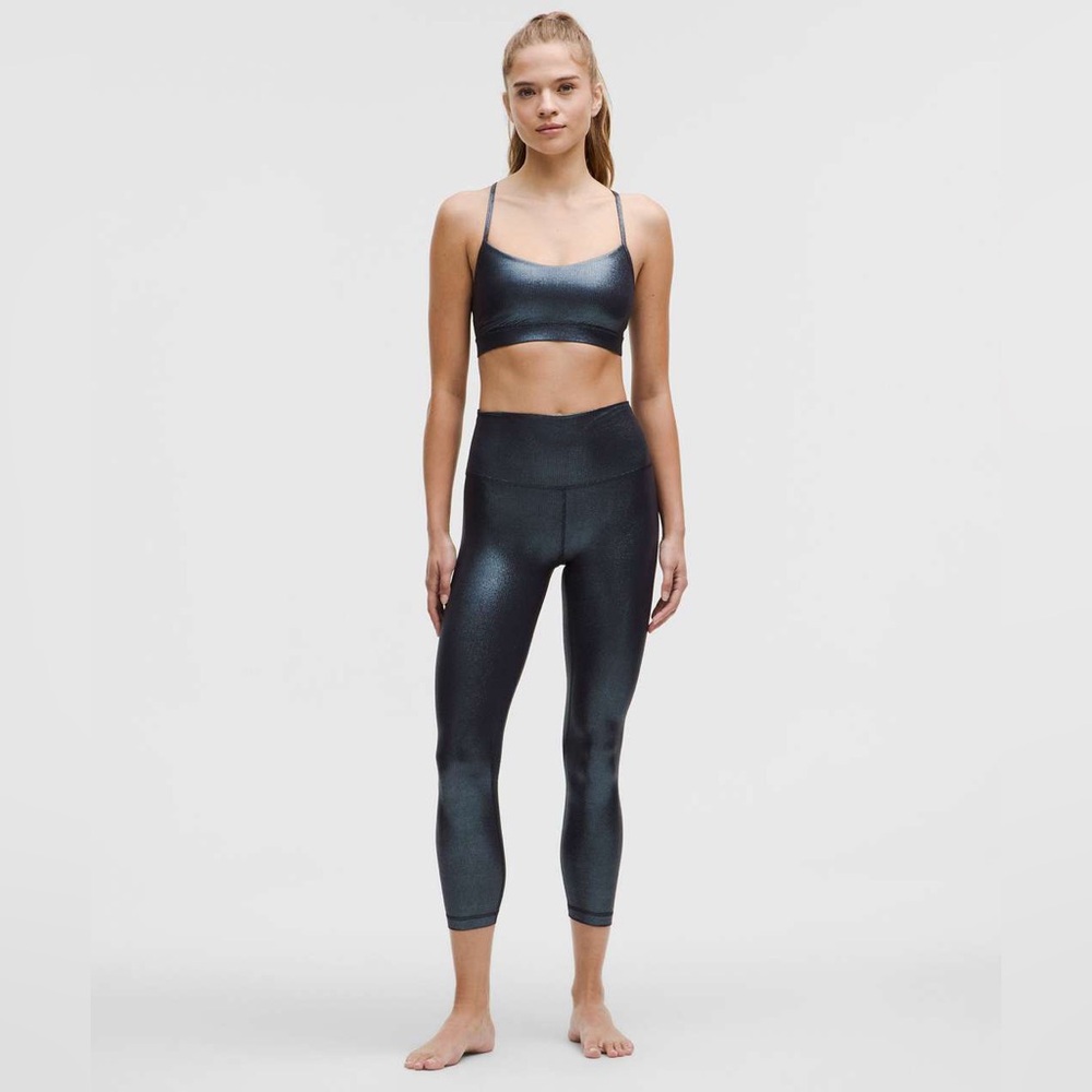 Lululemon•Align HR Ribbed Legging 25" Shine•Radiate Foil Black Night•LIKE NEW•6 - Picture 6 of 8